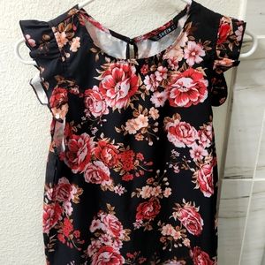 Black Floral Shein Blouse